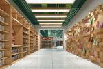 杭州书店走廊展示墙装修设计效果图