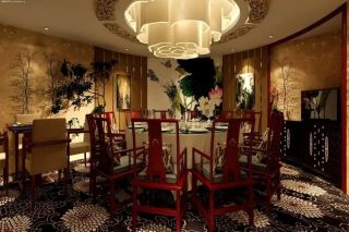 杭州360平米茶餐厅包间中式装修设计效果图