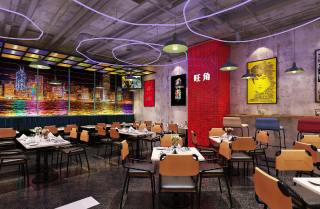 杭州360平米茶餐厅大厅装修设计效果图