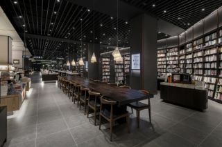 杭州大型书吧书店装修设计效果图