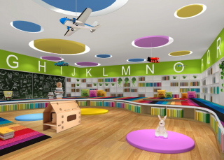 杭州230平米儿童书店装修设计效果图