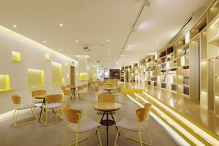 杭州230平米书店室内座椅装修设计效果图