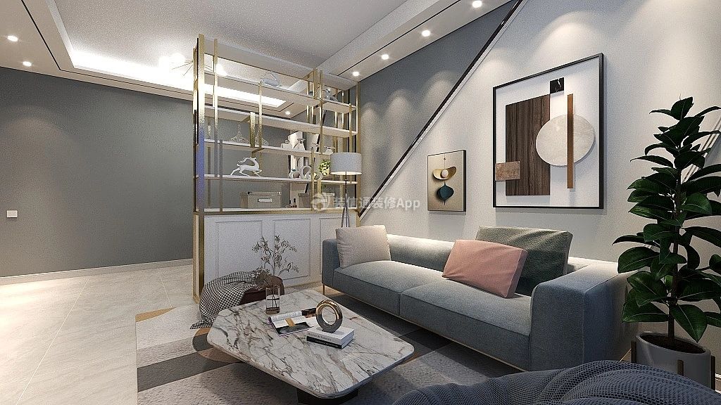 欧式现代公寓客厅背景墙装修设计效果图