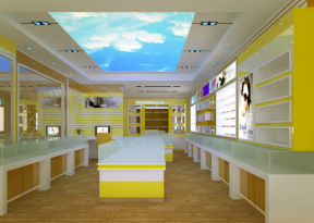 杭州340平米眼镜店室内吊顶装修设计效果图