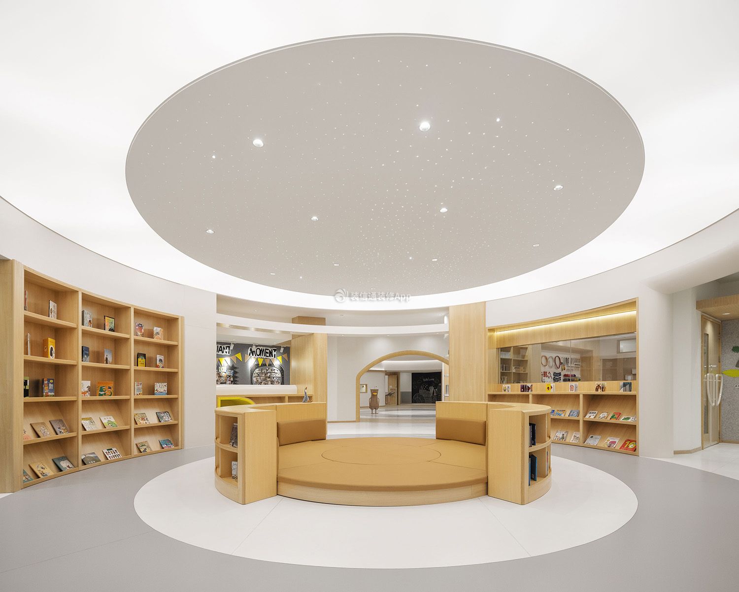 杭州高级实验幼儿园室内图书馆装修设计效果图