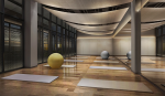 杭州470平米健身中心瑜伽室灯饰装修效果图