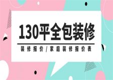 130平裝修全包多少錢,家庭裝修報價表
