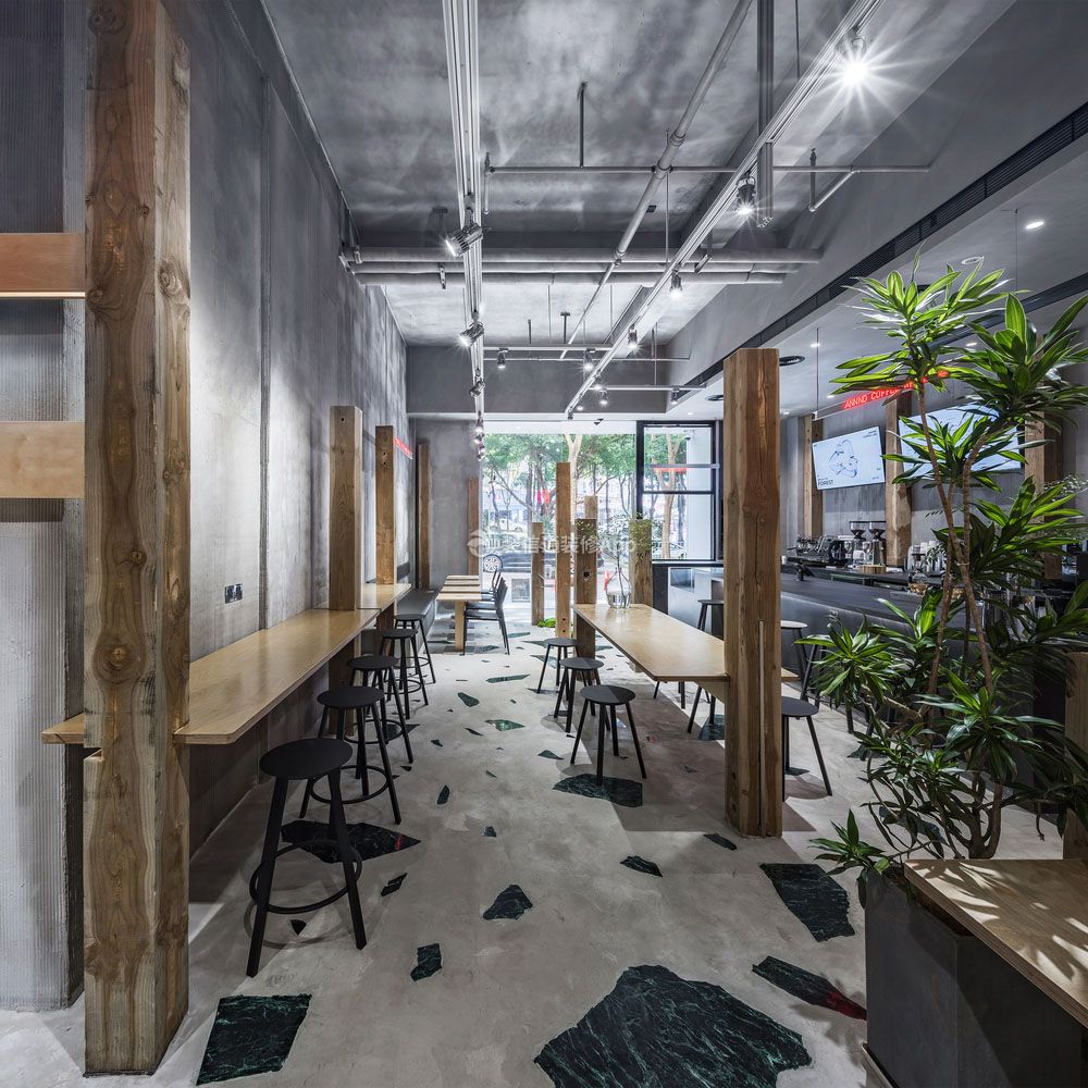 杭州100平米咖啡厅室内座椅设计效果图