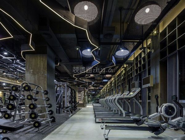 杭州易空间装饰380平工业风格健身房装修案例