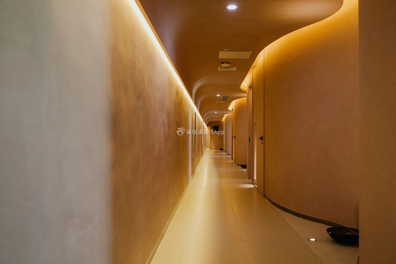 杭州600平米美容会所室内走廊吊顶装修设计