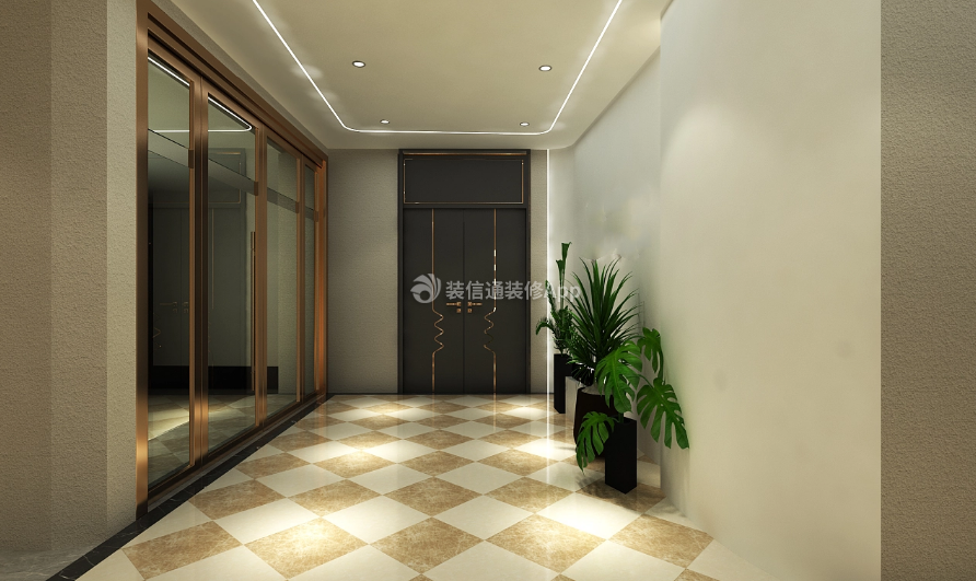 杭州600平米美容会所室内走廊装修设计图