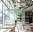 杭州140平米咖啡厅玻璃隔断装修设计效果图