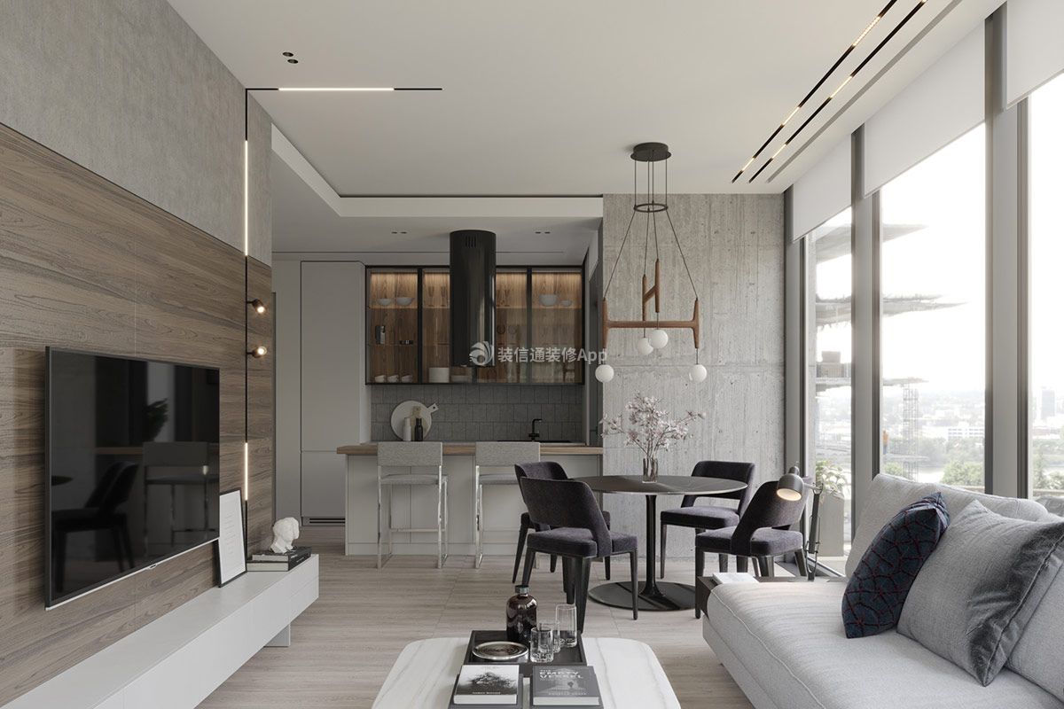 80平米现代公寓室内装修设计效果图