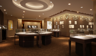 杭州160平米首饰店室内展厅装修设计效果图