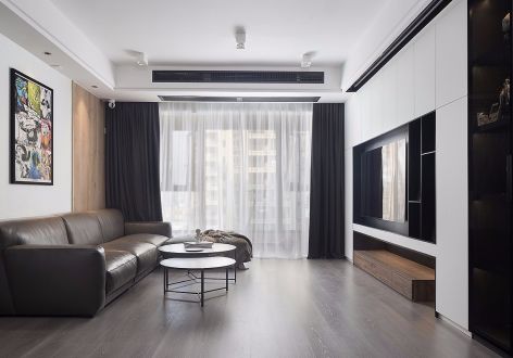 旭辉江山现代风格95平米三居室装修案例
