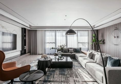 中海·天钻现代风格136平米三居室装修案例
