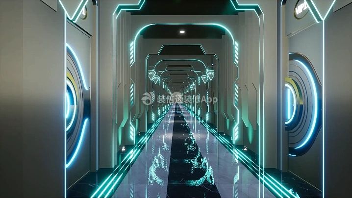 杭州夜总会科技感走廊装修效果图