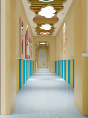 杭州早教中心室内走廊装修设计效果图