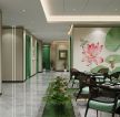 杭州470平米茶馆室内背景墙装修设计效果图