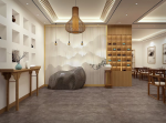 杭州470平米茶馆大厅背景墙装修设计效果图