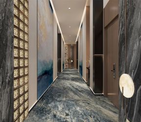 杭州470平米现代茶馆走廊装潢设计效果图