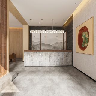 杭州470平米现代茶馆前台装修设计效果图