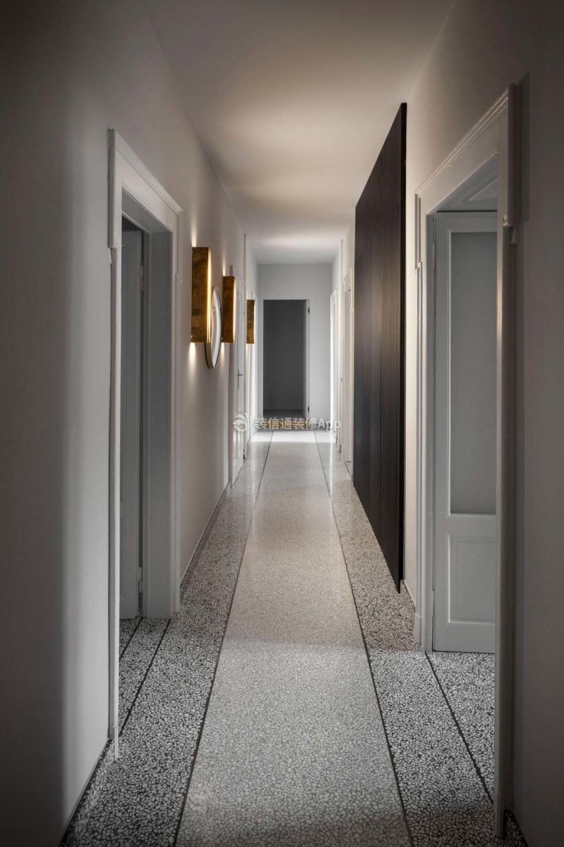 110平米现代住宅走廊大理石地面装修效果图