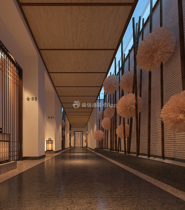 杭州足浴店室内走廊设计装修效果图
