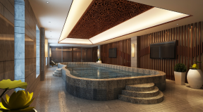 杭州1000平米娱乐会所浴池吊顶装修案例
