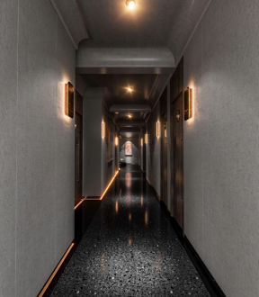 杭州高级足浴店室内走廊装修设计效果图