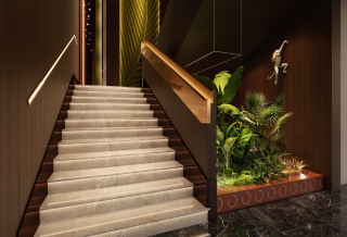 杭州高级足浴店室内楼梯间设计装修效果图
