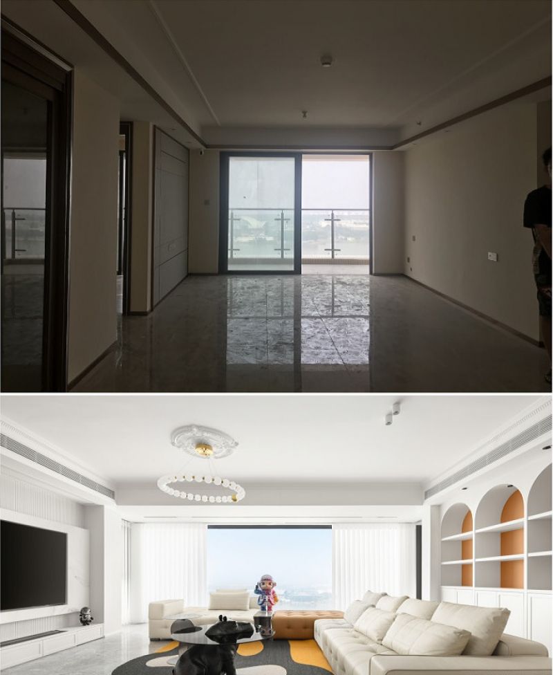 沙湖港湾138㎡法式轻奢风格三居室装修案例