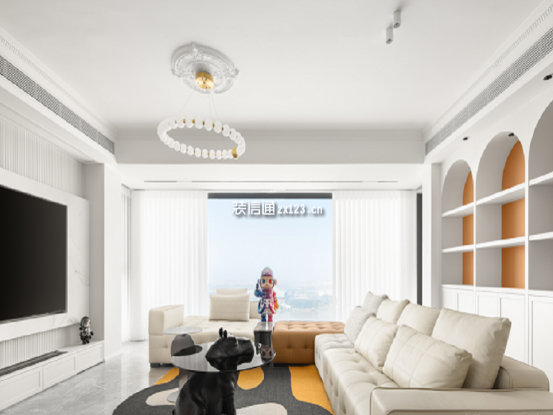沙湖港湾138㎡法式轻奢风格三居室装修案例