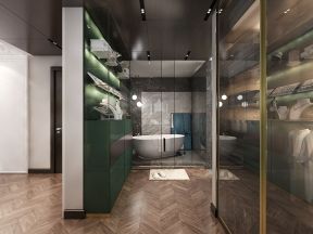 现代住宅室内卫生间浴缸设计效果图