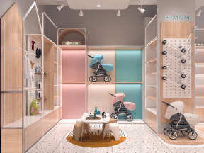 杭州180平米母婴店室内展区装修设计效果图