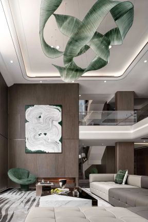 820平米三层别墅现代客厅装修设计效果图