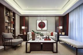中式别墅室内客厅设计装修效果图大全