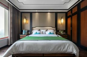 170平米住宅现代新中式卧室设计装修效果图