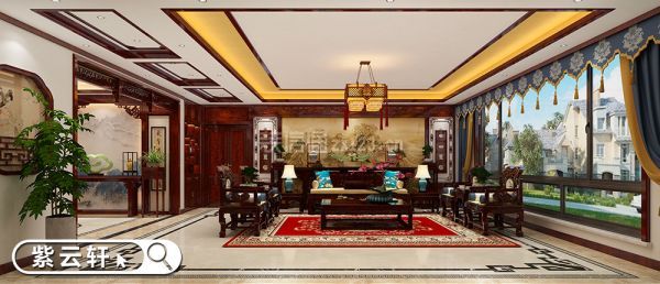 中式别墅客厅装修图