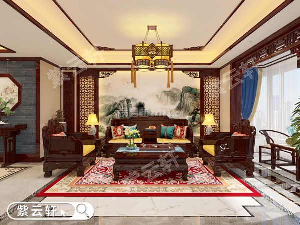 中式别墅客厅装修设计图