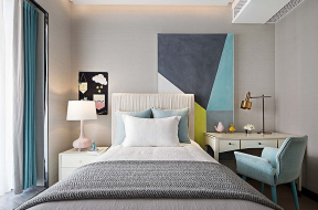 现代时尚卧室背景墙 现代时尚卧室装修效果图