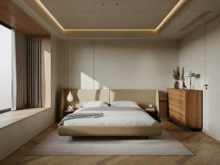 现代日式卧室样板间装修效果图