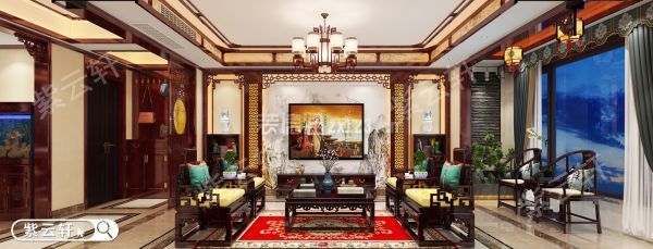 中式别墅客厅设计装修图