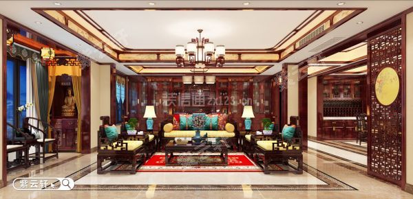 中式别墅客厅装修设计图