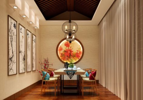 茶馆1200平中式风格装修设计案例