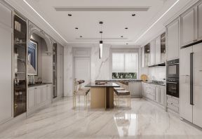 600平米别墅现代开放式厨房装修设计效果图
