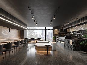 广州轻奢风格咖啡馆室内装修效果图