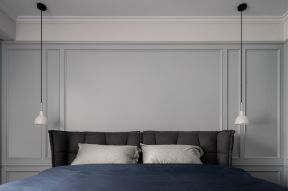 现代简约卧室床头背景墙装潢图