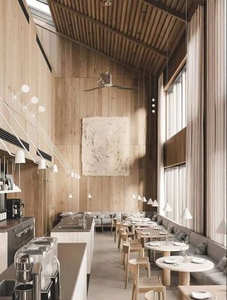 广州日式咖啡馆大厅装修设计效果图