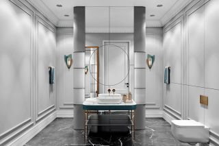 现代法式别墅卫生间装修设计效果图